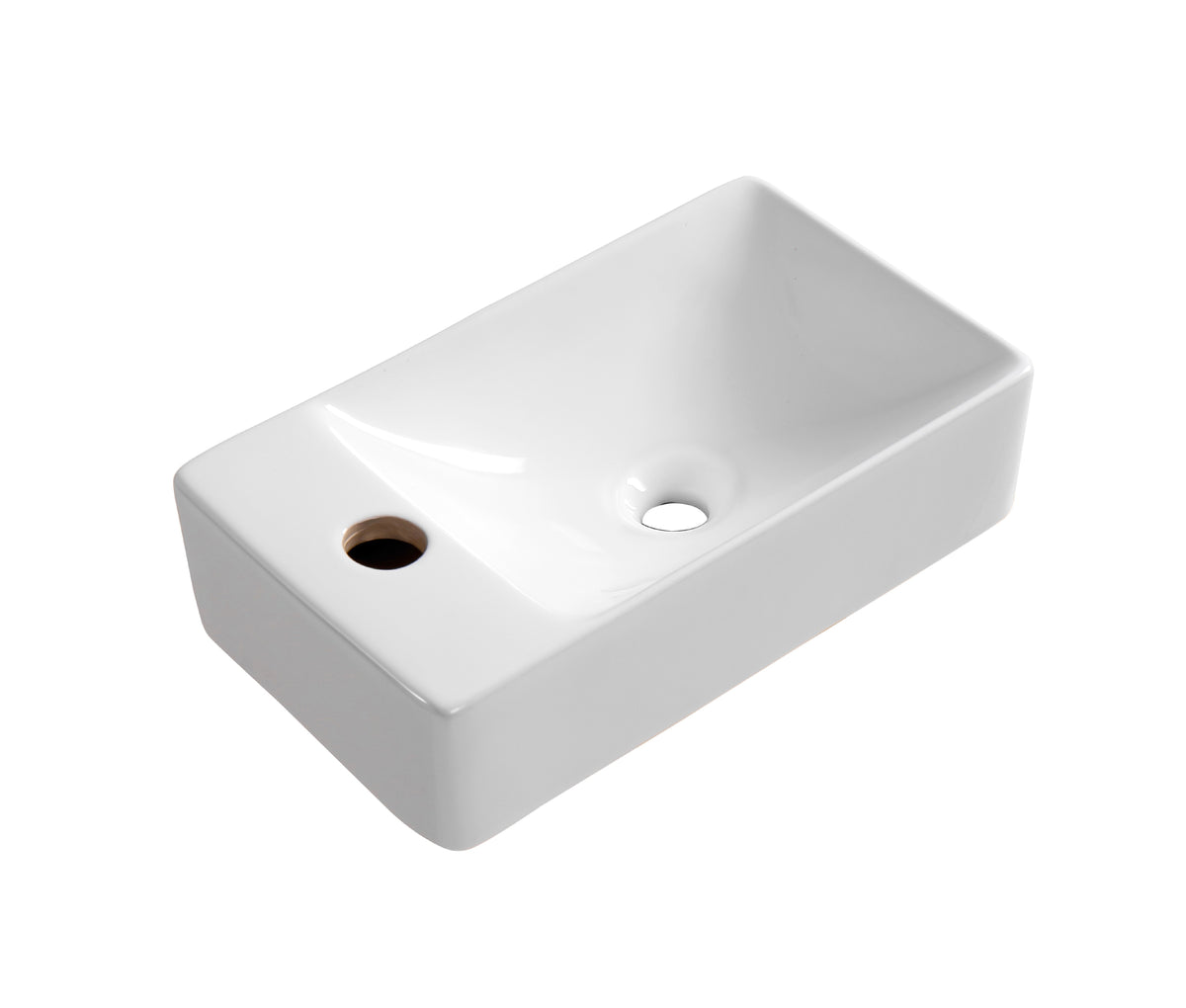 ALONI FONTEIN - ZONDER OVERLOOP - KRAANGAT LINKS - KERAMIEK - 37,5X10,5X22CM - GLANZEND WIT