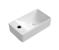 ALONI FONTEIN - ZONDER OVERLOOP - KRAANGAT LINKS - KERAMIEK - 37,5X10,5X22CM - GLANZEND WIT