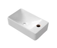 ALONI FONTEIN - ZONDER OVERLOOP - KRAANGAT RECHTS - KERAMIEK - 37,5X10,5X22CM - GLANZEND WIT