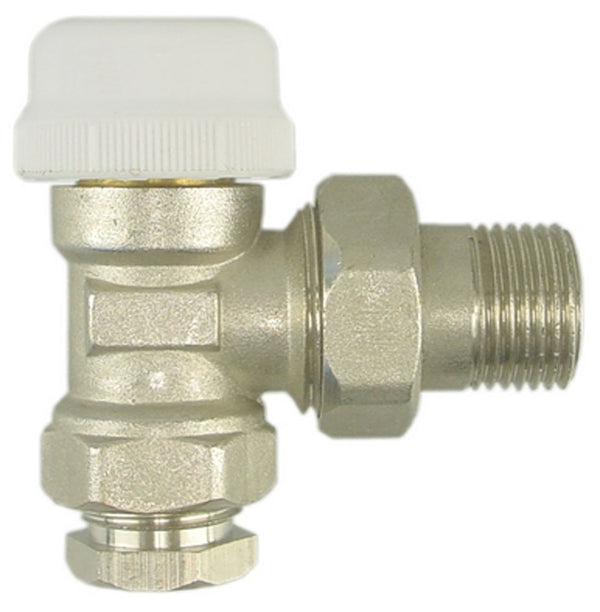 Riko thermostatisch ventiel haaks met adaptor 1/2"