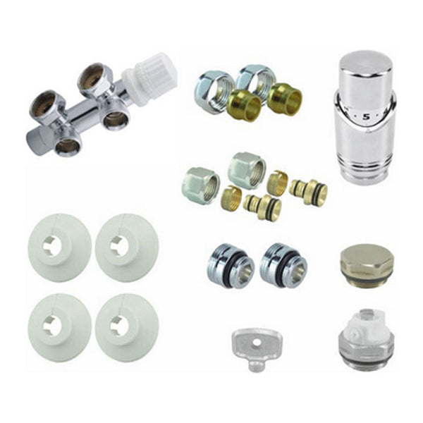 Riko set onderblok compl. haaks (links) 16×2,0 +15 knel chroom