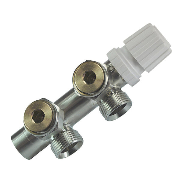 Bloc thermostatique Riko équerre acier brossé
