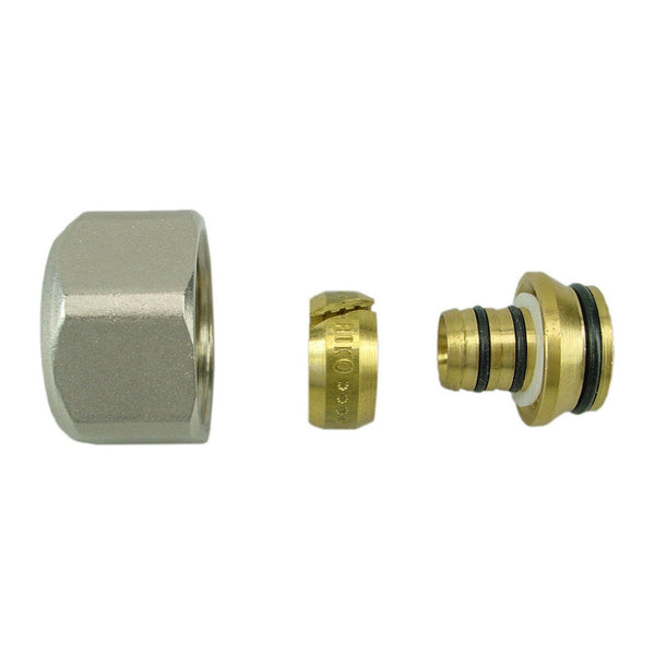 Riko TP-99 adaptor voor Alu-Pex 16 × 2,0 Euro vernikkeld