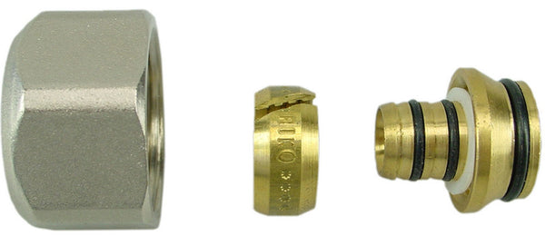 Riko TP-99 adaptor voor Alu-Pex 16 × 2,0 Euro vernikkeld