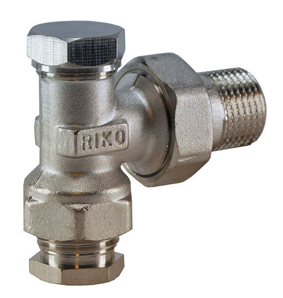 Riko regeltee met adaptor 15 mm 1/2" haaks vernikkeld