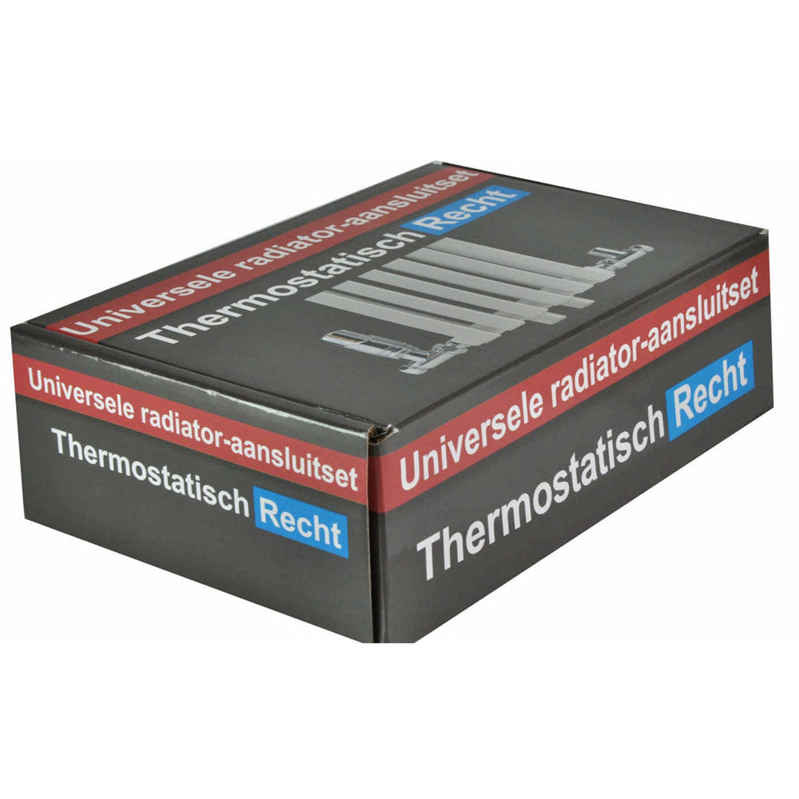 Luxe therm. rad. aansluitset recht chroom