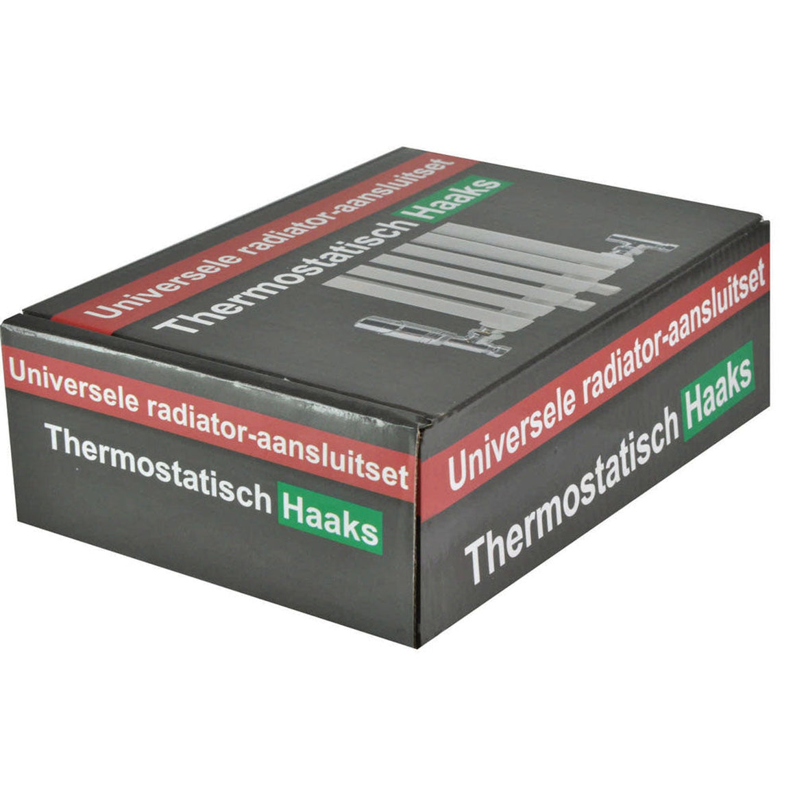 Luxe therm. rad. aansluitset haaks chroom
