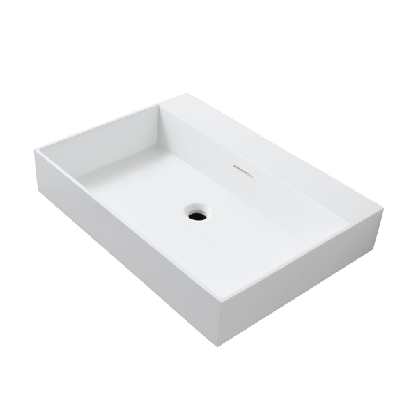 Wonda Square wastafel – 1 wasbak – zonder kraangat – kunstmarmer