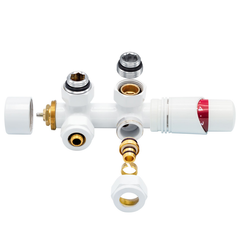 Belrad BLR312 thermostatische radiatorkraan voor middenaansluiting muur, chroom #variant_56365751370052
