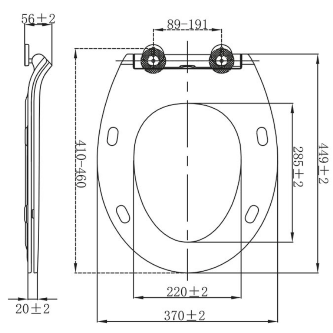 Aloni Premium wc-zitting – slim design – softclose – quick release – topfix – duroplast – RVS scharnieren