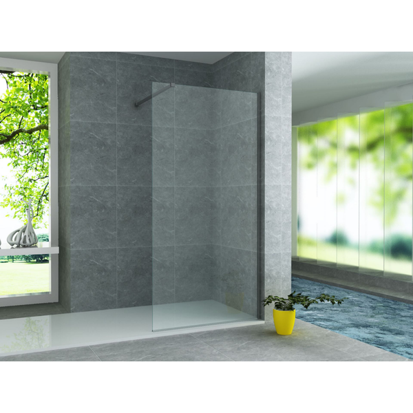 ALONI glazen inloopdouchewand – 8 mm veiligheidsglas – zonder bevestigingen