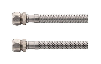 Riko flexibele aansluitslang Kiwa 10 mm knel x 15 mm knel 30 cm rvs - productfoto