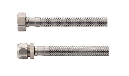 Riko flexibele aansluitslang 3/8" bi x 15 mm knel 35 cm RVS - productfoto