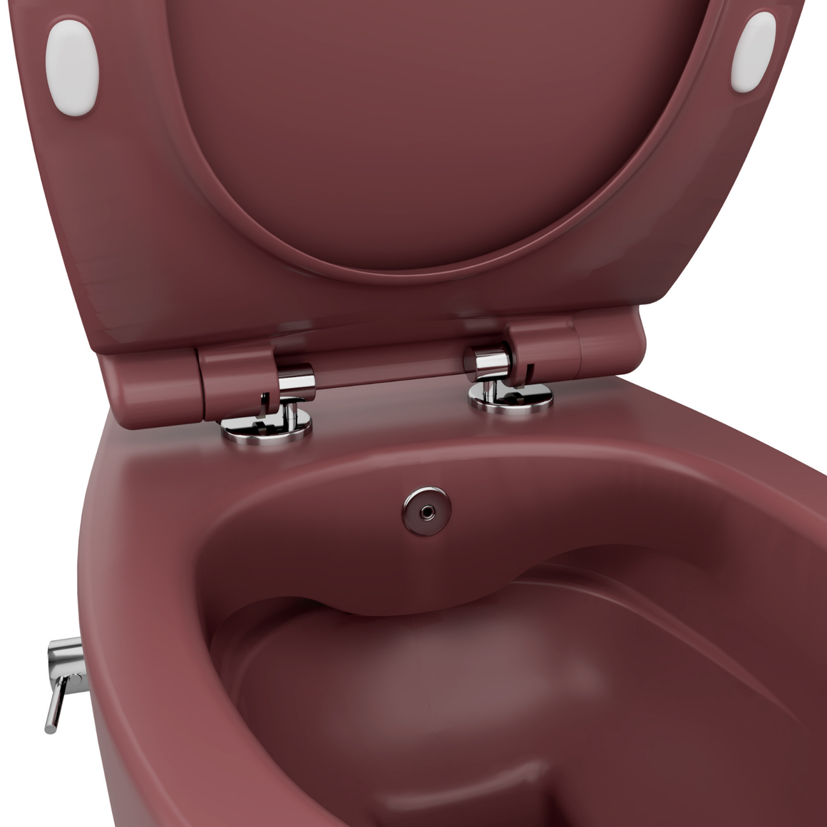 Isvea Sentimenti Neo hangtoilet met bidet rustiek bordeauxrood detail binnenkant #variant_57406644519236