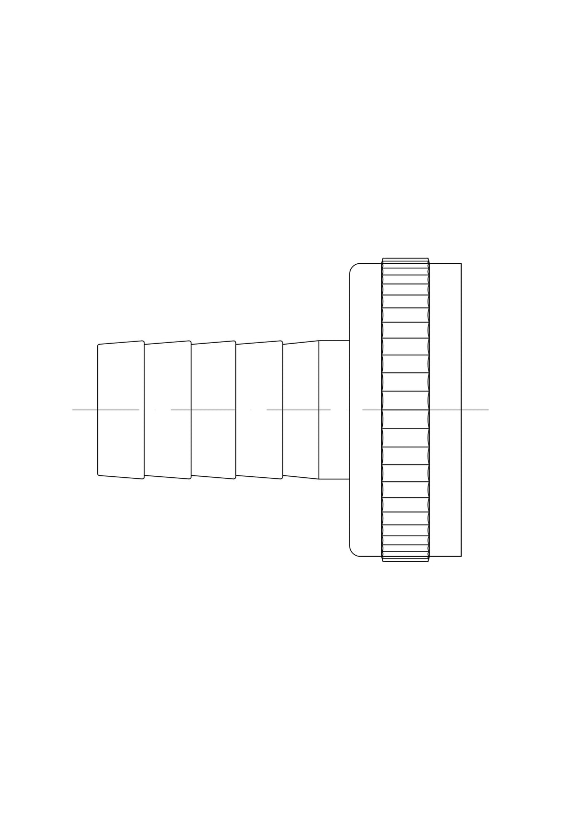 Riko chroom slangwartel set 1/2 x M 22 - technische tekening