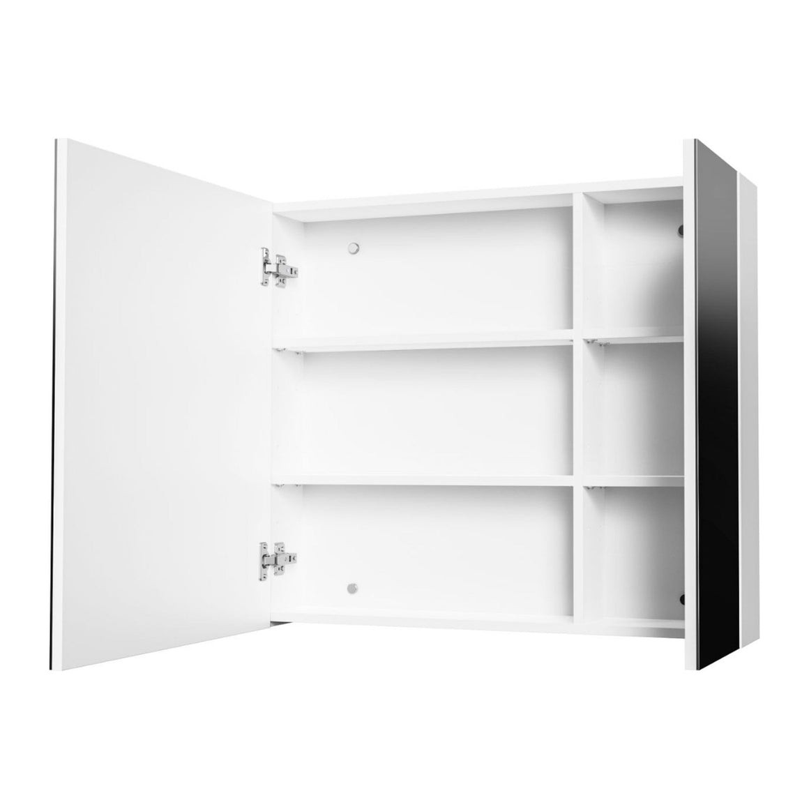 Aloni Hayat spiegelkast – 2 asymmetrische enkelzijdige spiegeldeuren – Glanzend wit 80x70x15 cm #kleur_glanzend-wit