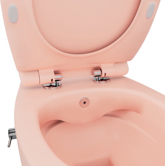 Isvea Sentimenti Neo hangtoilet met bidet zalmkleur detail binnenkant #variant_57406644552004