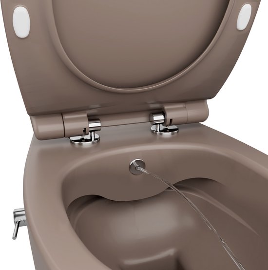 Isvea Sentimenti Neo hangtoilet met bidet taupe detail binnenkant #variant_57406644420932