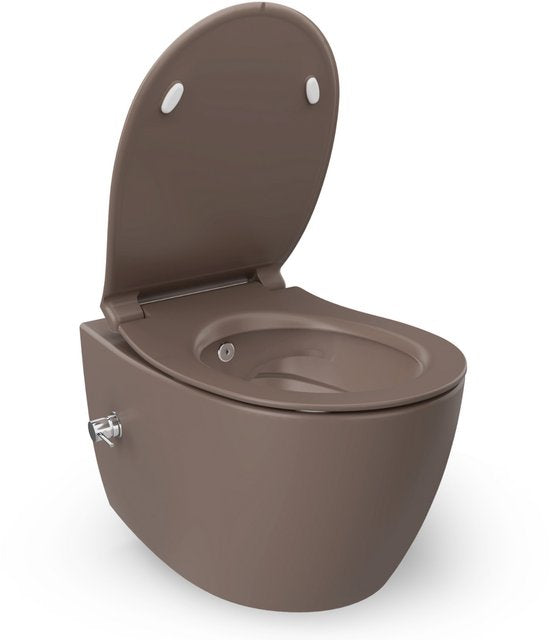Isvea Sentimenti Neo hangtoilet met bidet taupe productfoto open bril #variant_57406644420932