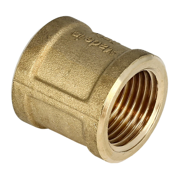 Riko draadfitting sok messing 1/4" bi x 1/4" bi