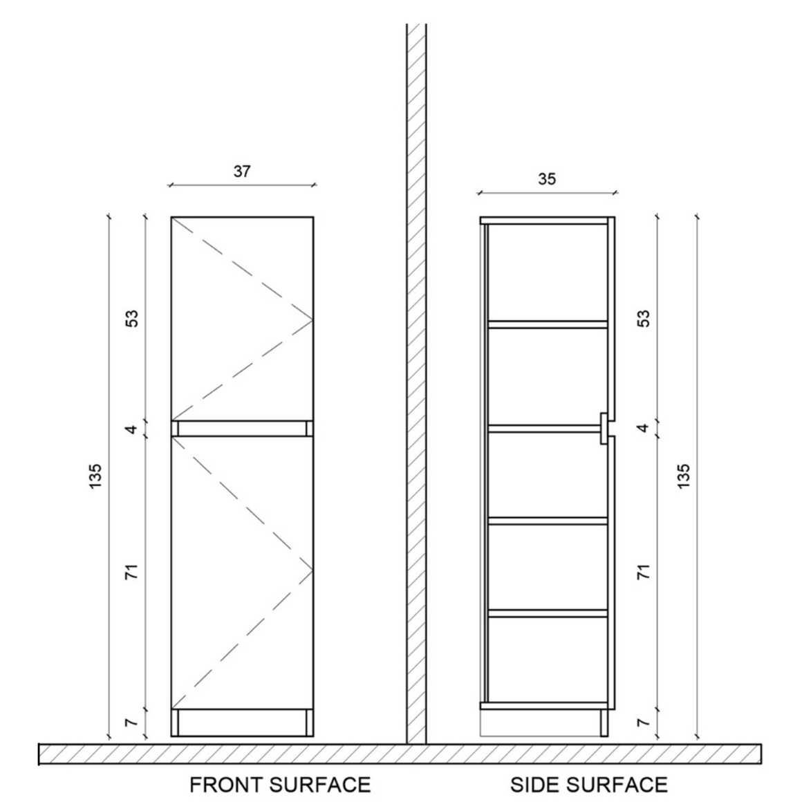 ALONI JUPITER hoge badkamerkast – Softclose