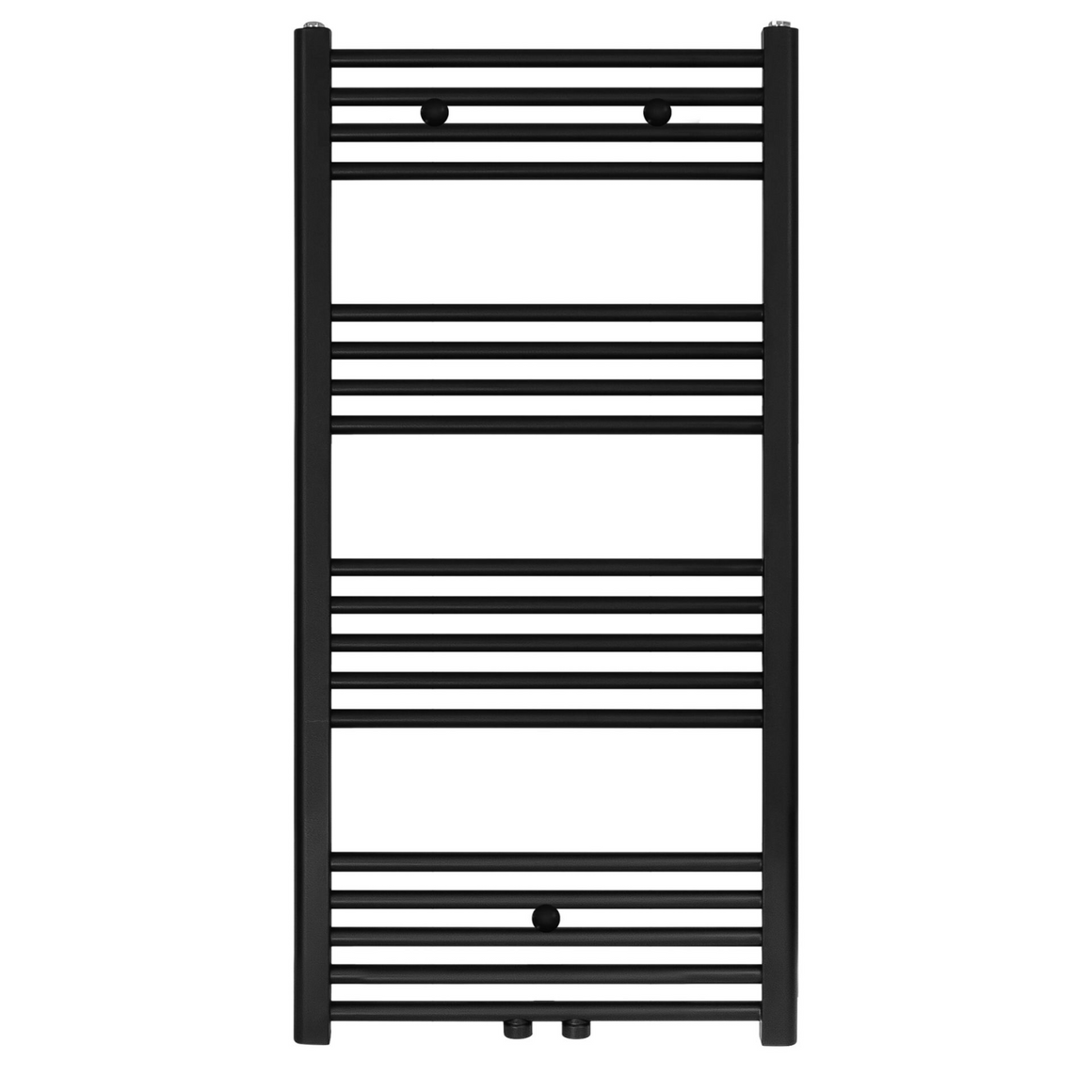 BELRAD Badkamer Radiator Zwart Mat Geborsteld – Middenaansluiting