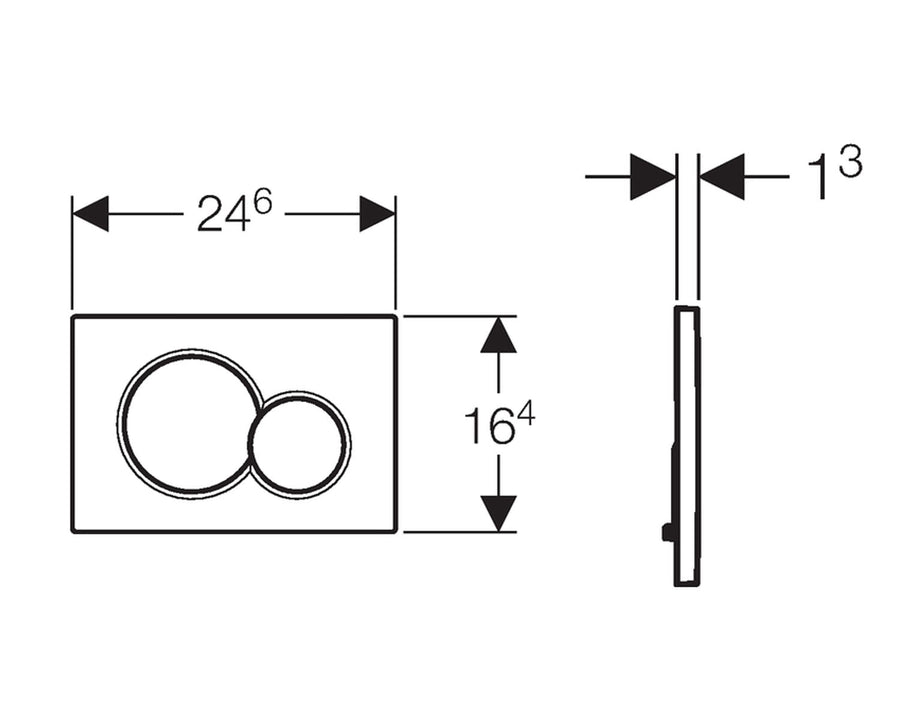 Geberit Sigma01 bedieningsplaat - 2-toets spoeling - ronde knoppen