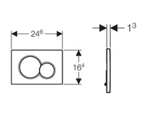 Maattekening Geberit Sigma01 bedieningsplaat 24,6 x 16,4 cm