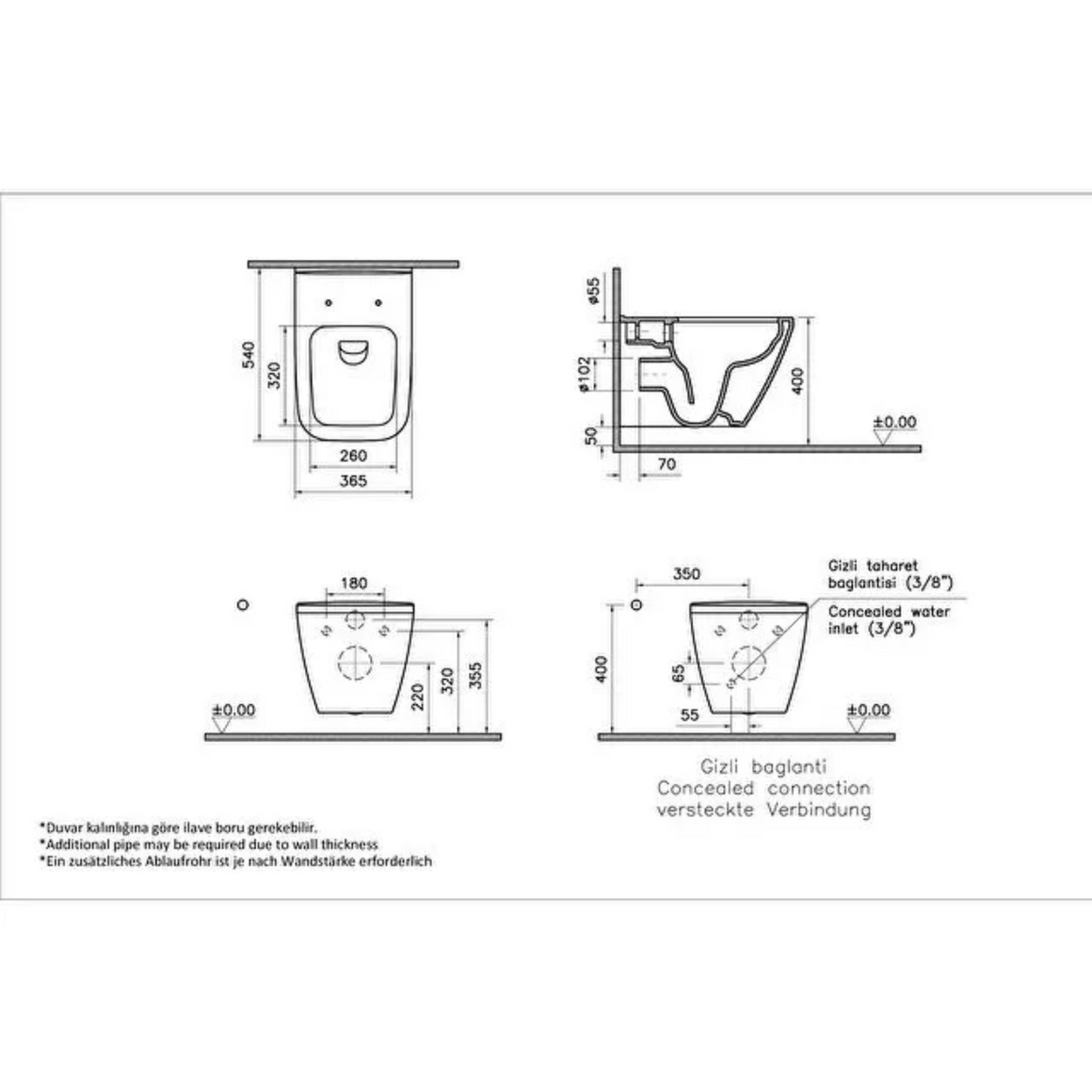 VitrA Integra Square Hangtoilet met Bidet – aansluiting voor externe stopkraan #variant_56365773816132
