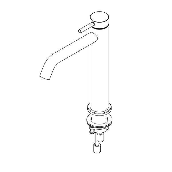 Eenhendel wastafelmengkraan opbouw model M, coldstart