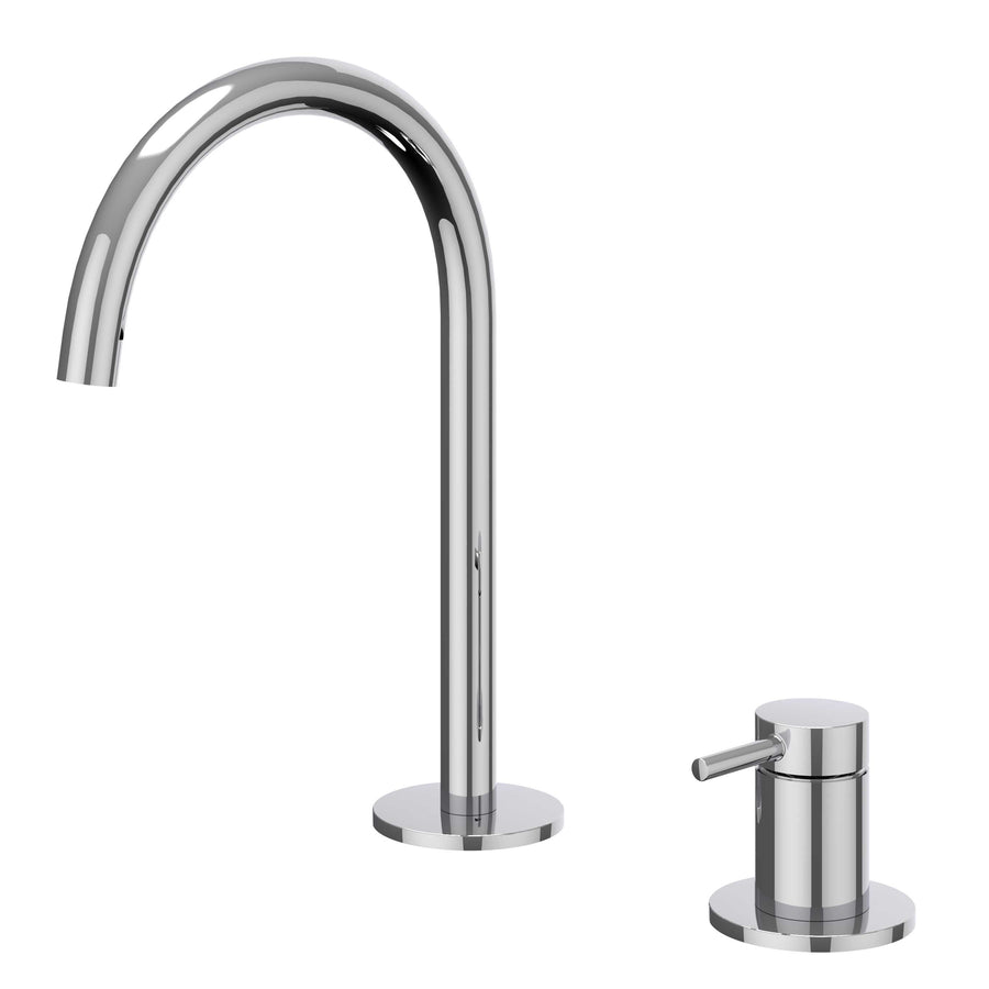 IVY Eenhendel wastafelmengkraan 2-gats bladmontage met uitloop, coldstart, Chroom - productfoto - SKU 6100301