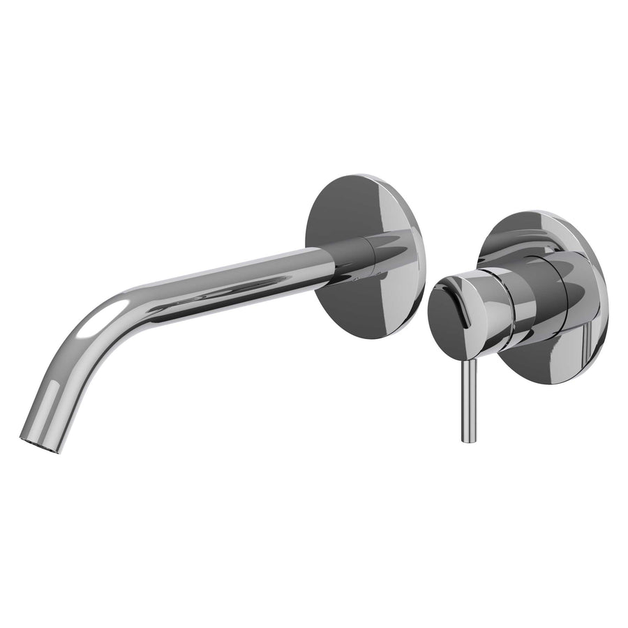 IVY Eenhendel wastafelmengkraan afbouwdeel 2-gats wandmontage met gebogen uitloop, coldstart, Chroom - productfoto - SKU 6100351