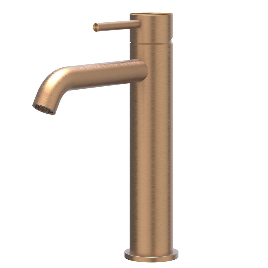 IVY Eenhendel wastafelmengkraan opbouw model M, coldstart, RVS316 gebr. mat koper PVD - productfoto - SKU 6100403