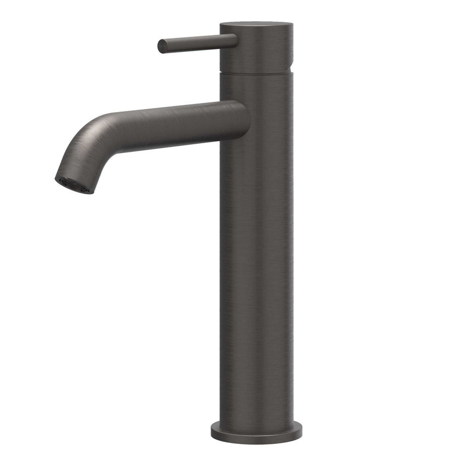 IVY Eenhendel wastafelmengkraan opbouw model M, coldstart, RVS316 gebr. carbon black PVD - productfoto - SKU 6100404