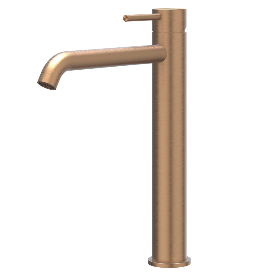 IVY Eenhendel wastafelmengkraan opbouw model L, coldstart, RVS316 gebr. mat koper PVD - productfoto - SKU 6100453