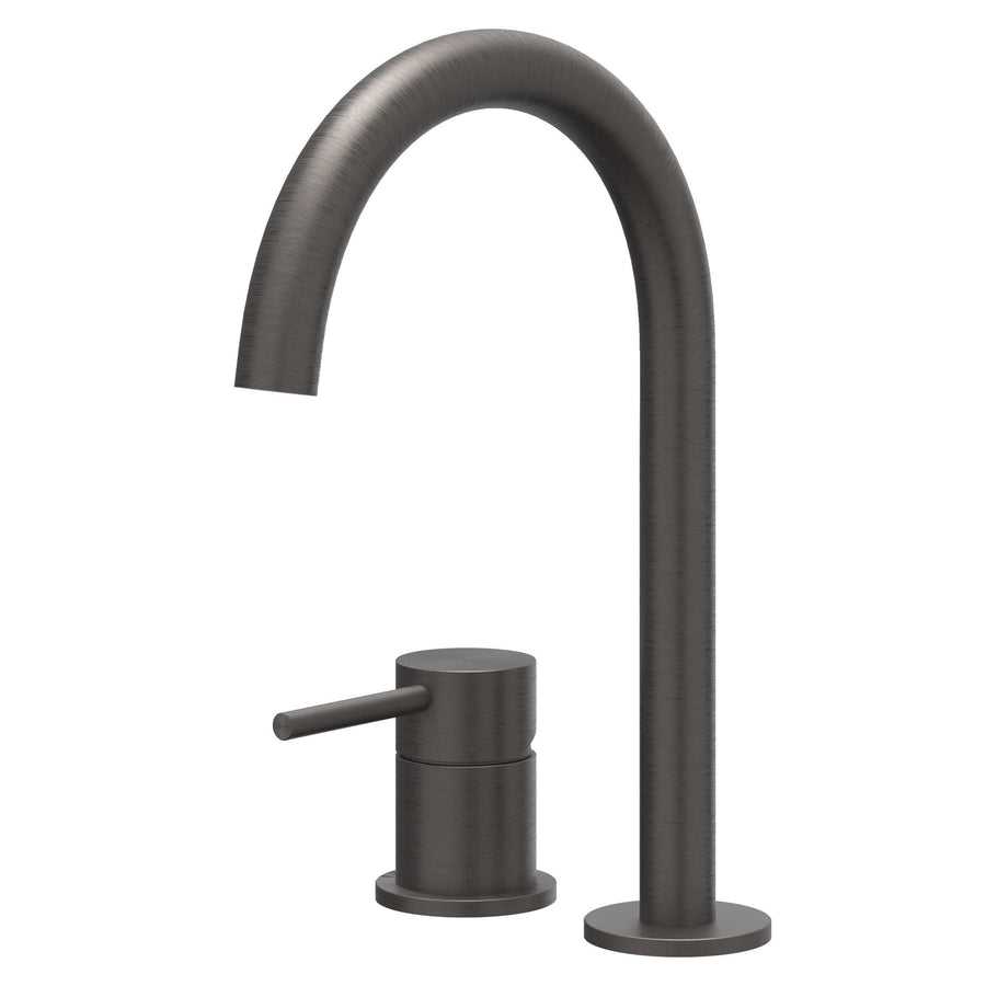 IVY Eenhendel wastafelmengkraan 2-gats bladmontage met uitloop, coldstart, RVS316 gebr. carbon black PVD - productfoto - SKU 6100504