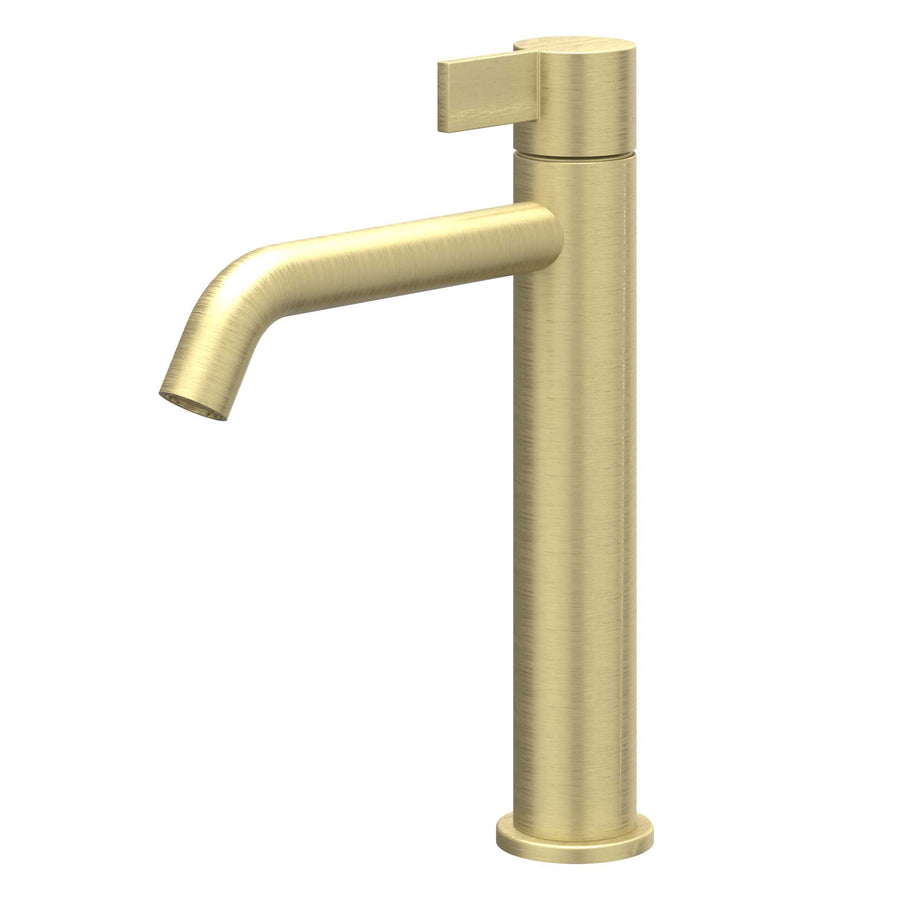 IVY Eenhendel wastafelmengkraan opbouw model M, coldstart, Gebr. mat goud PVD - productfoto - SKU 6101104