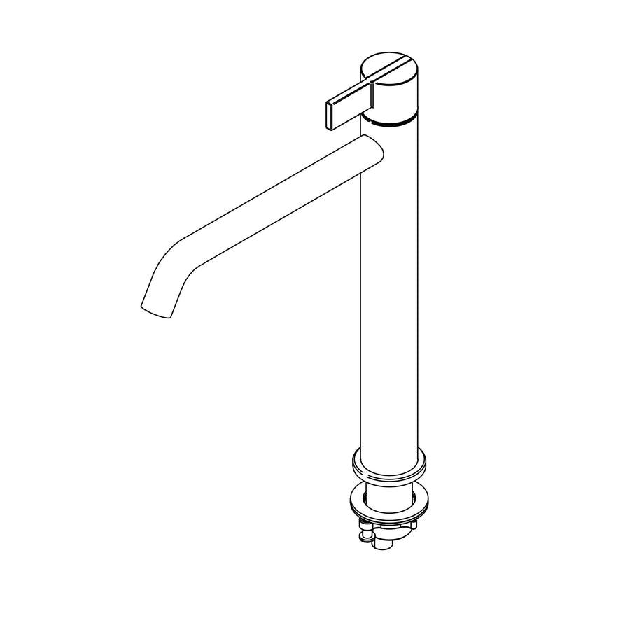 IVY Eenhendel wastafelmengkraan opbouw model L, coldstart – Zwart chroom PVD