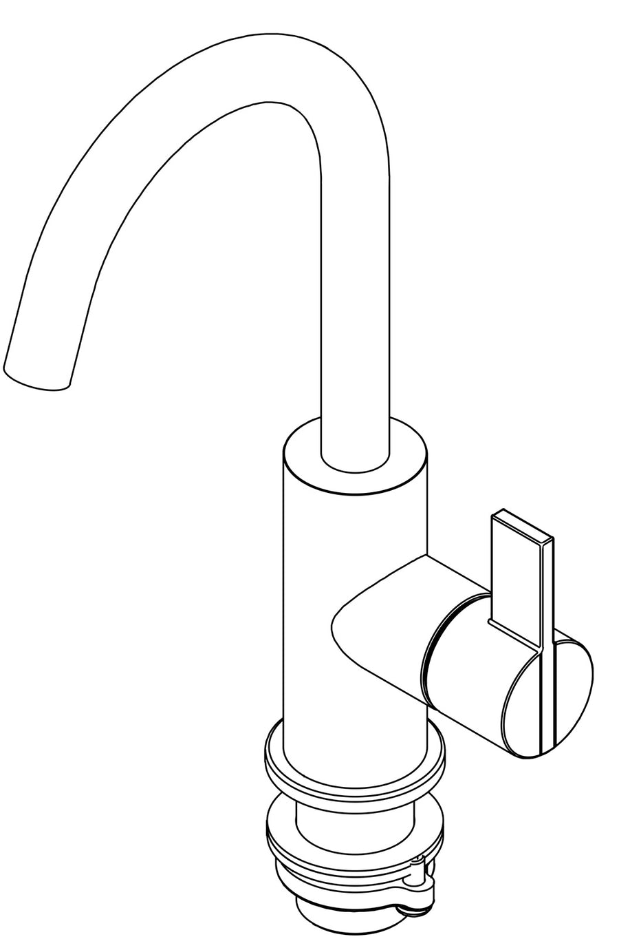 IVY Eenhendel wastafelmengkraan opbouw met draaibare uitloop, coldstart – Gebr. metal black PVD