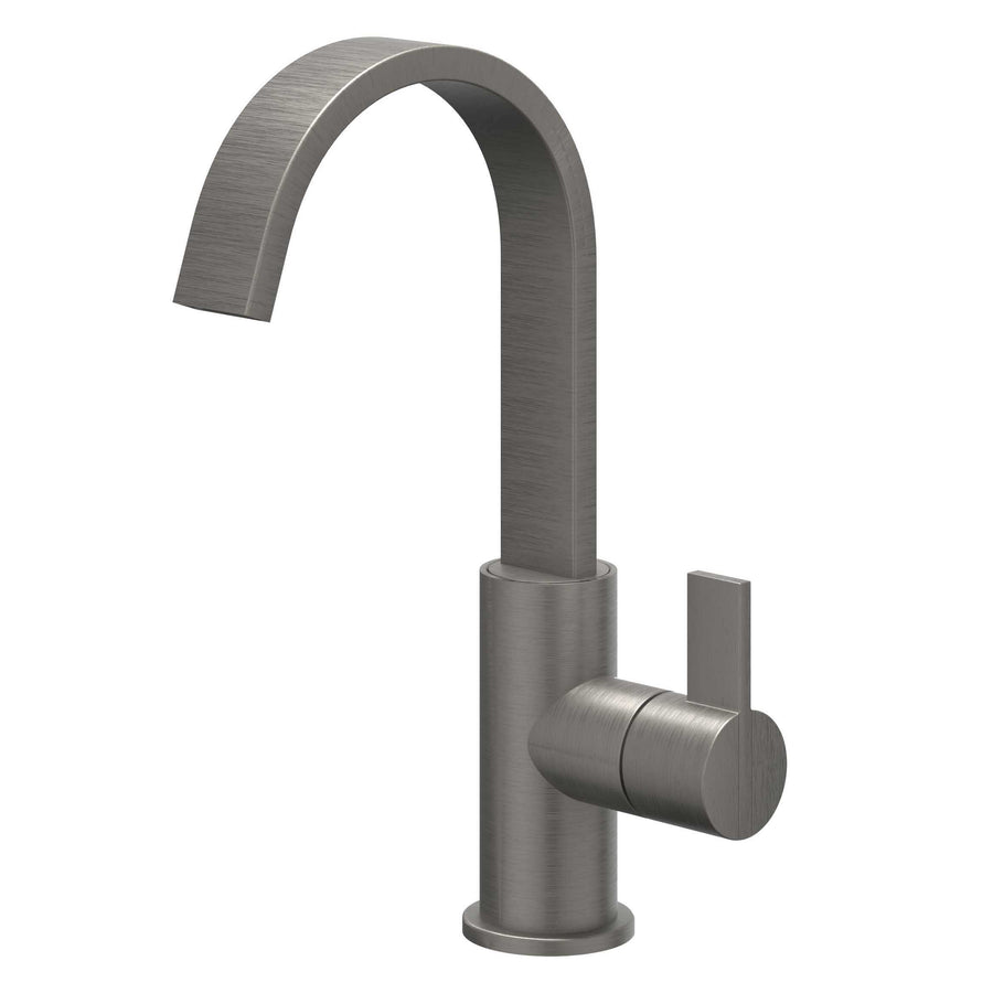 IVY Eenhendel wastafelmengkraan opbouw met draaibare cascade uitloop, coldstart – Gebr. metal black PVD
