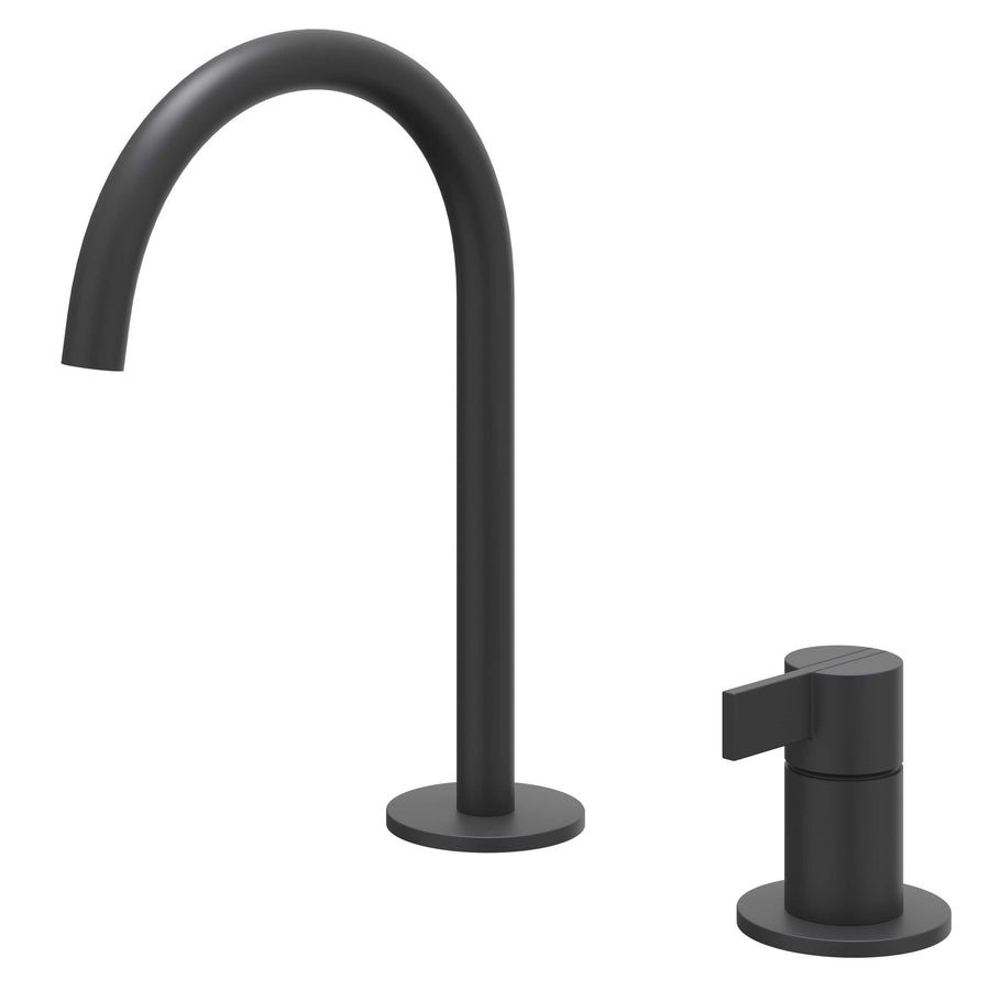 IVY Eenhendel wastafelmengkraan 2-gats bladmontage met uitloop, coldstart, Mat zwart PED - productfoto - SKU 6101302