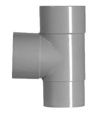 Nicolle HWA T-stuk 100 mm 90 graden grijs - productfoto