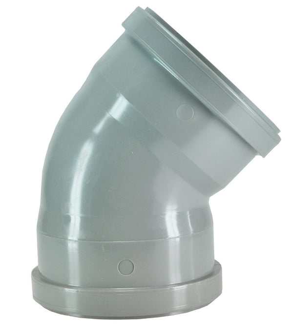 Nicolle afvoerbocht dubbele manchet 110 mm 45 graden PVC