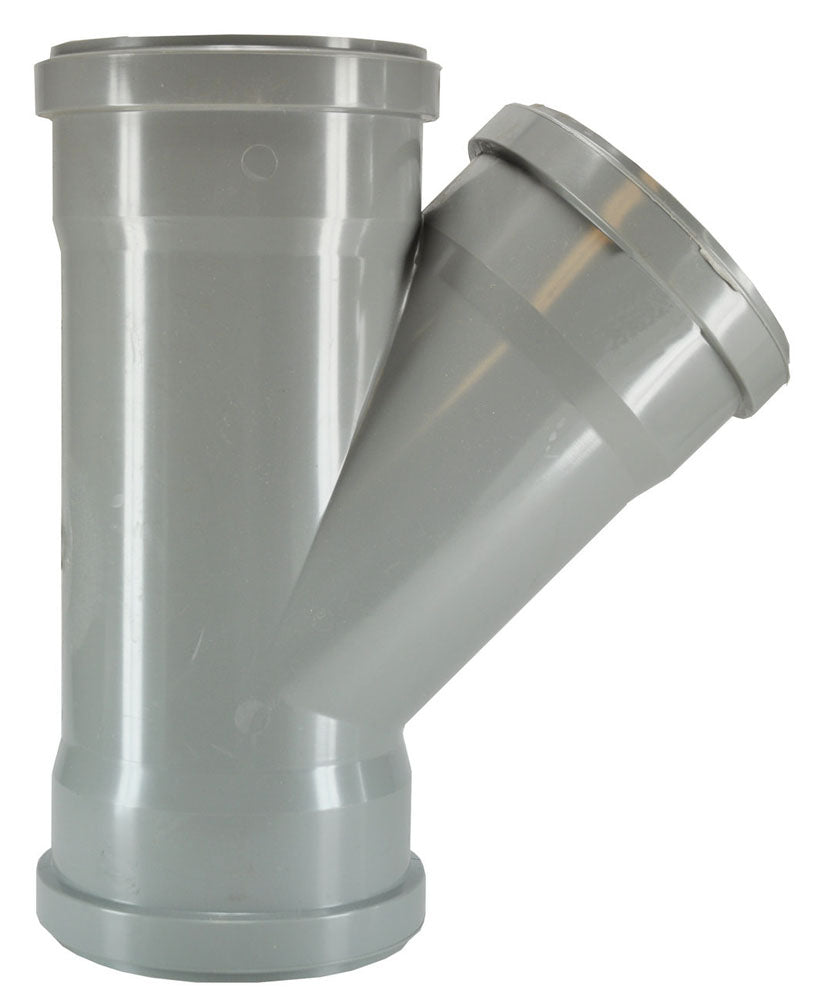 Nicolle T-stuk 3 x manchet 110 mm 45 graden PVC - productfoto