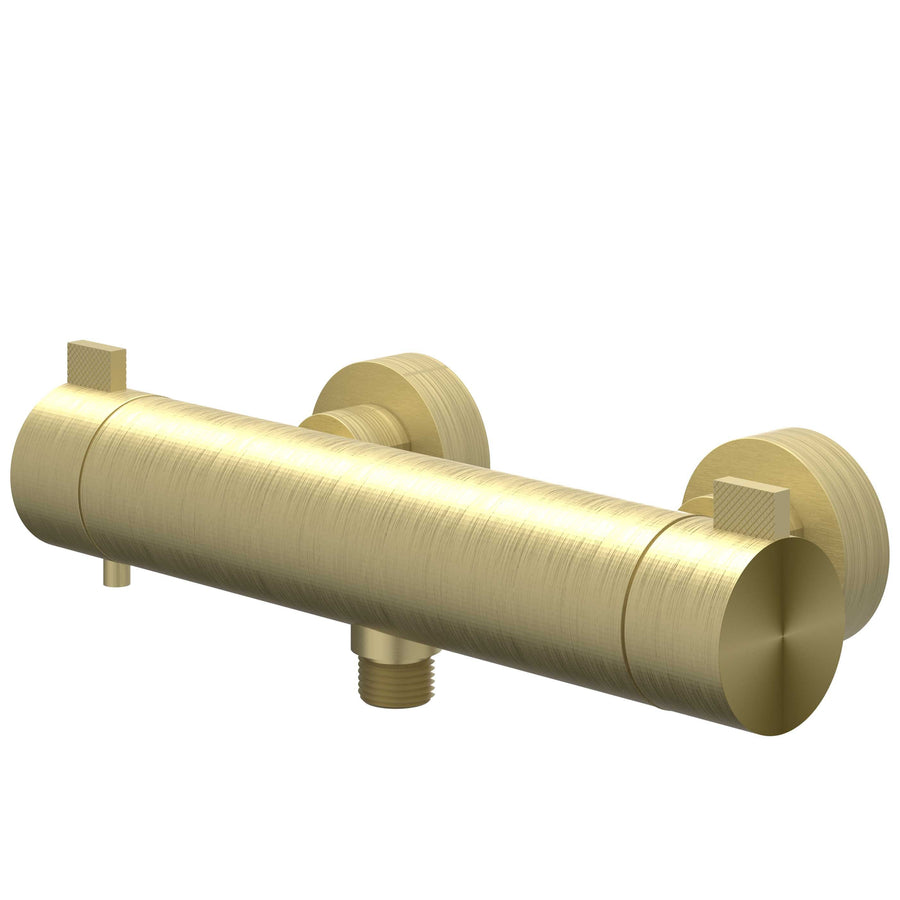 IVY Douchethermostaatkraan opbouw cooltouch, RVS316 gebr. mat goud PVD - productfoto - SKU 6201022