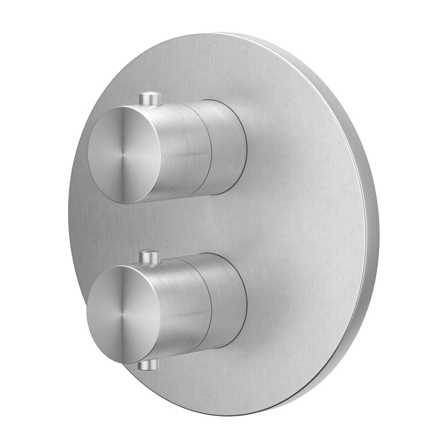 IVY Afbouwdeel inbouwthermostaat met 2-weg stop-omstel met rond rozet, RVS316 geborsteld - productfoto - SKU 6201111