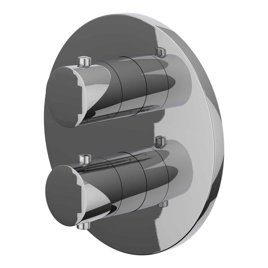 IVY Afbouwdeel inbouwthermostaat met 2-weg stop-omstel met rond rozet, Chroom - productfoto - SKU 6201151