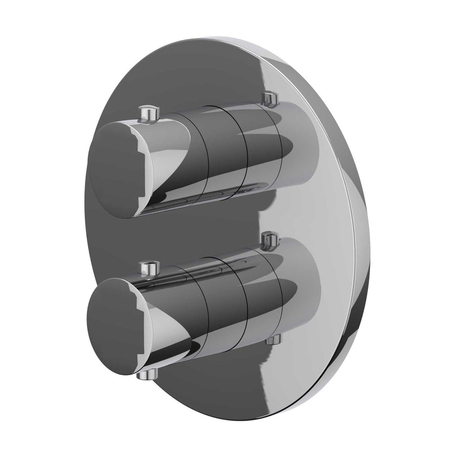 IVY Afbouwdeel inbouwthermostaat met 3-weg stop-omstel met rond rozet, Chroom - productfoto - SKU 6201201