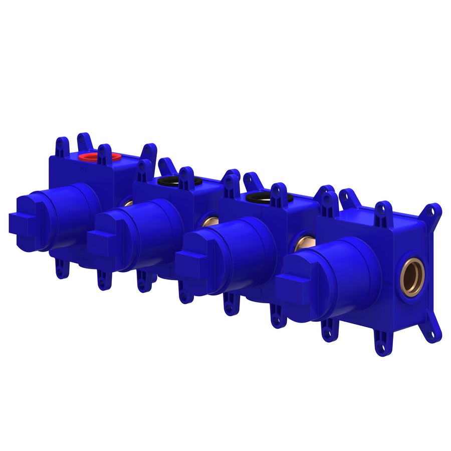 IVY Inbouwbox t.b.v. inbouwthermostaat met 3 stopkranen symmetry, Donker blauw - productfoto - SKU 6202388