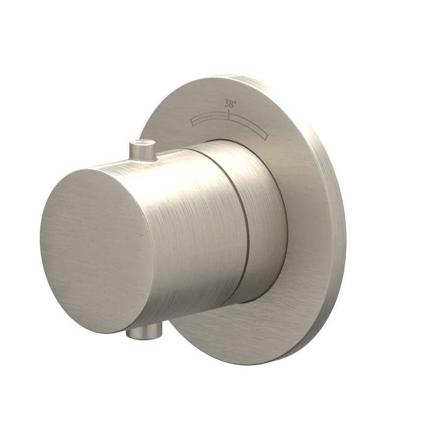 IVY Afbouwdeel inbouwthermostaat symmetry met rond rozet – Gebr. nickel PVD
